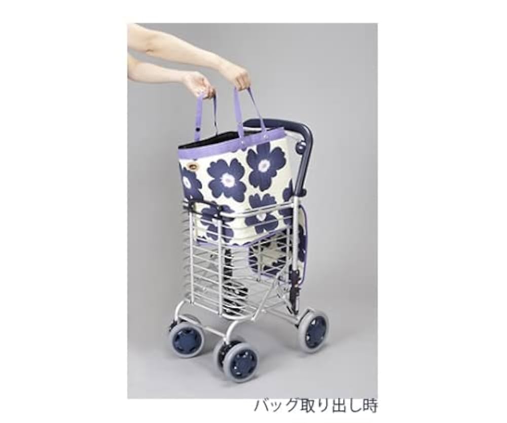 Amazon.co.jp: ワイヤーカート ブレーキ付 メッシュ紺 : ホーム